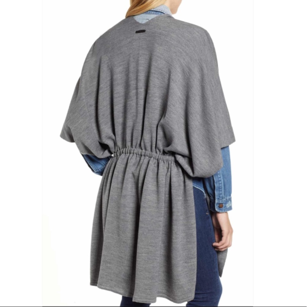 NWT All Saints | Tie Ruana Grey Marl - Picture 2 of 8